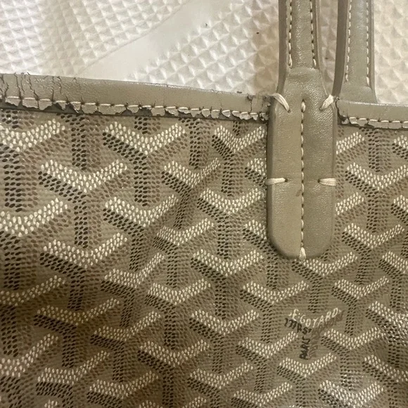 Taupe Patterned Tote - Picture 3 of 7